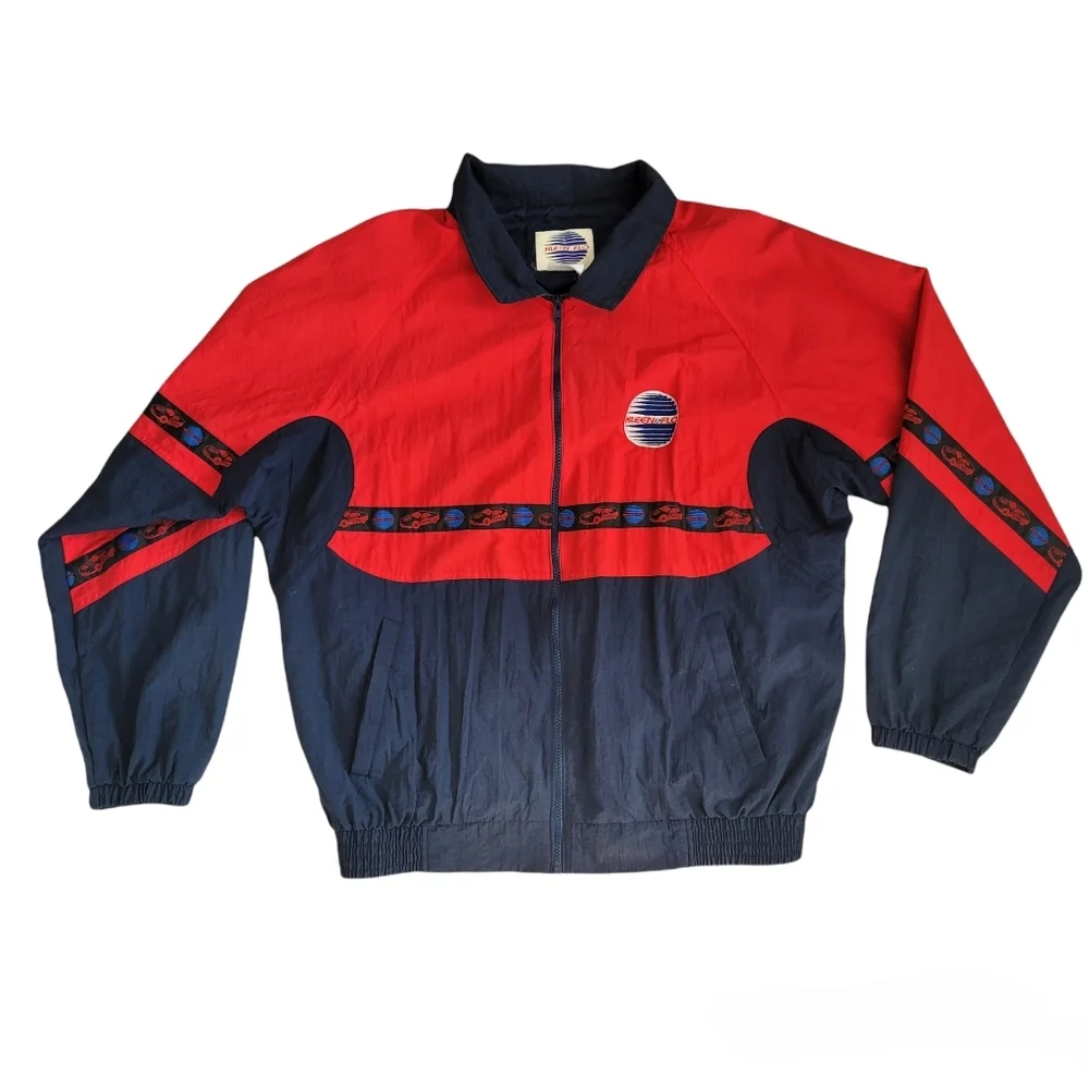 Vintage Kleen Flo red and blue colourblock jacket - Picture 1 of 16
